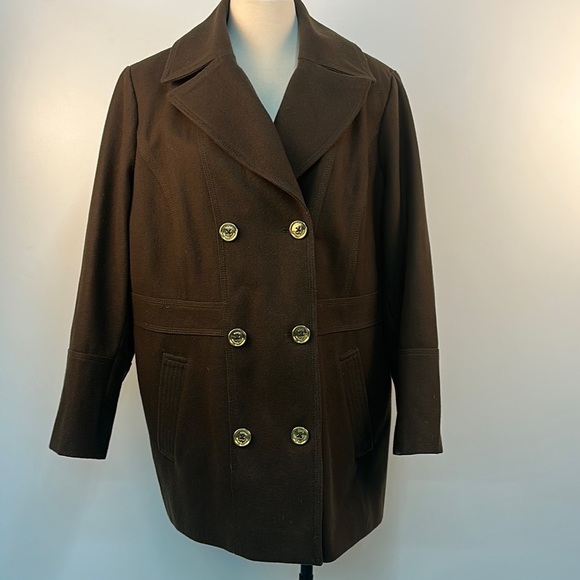 Michael Kors Double Breasted Peacoat Wool Blend 20W - Picture 1 of 9